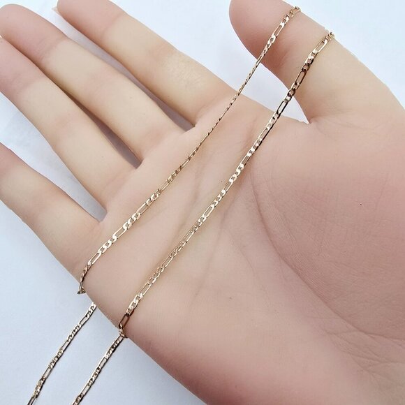 Rose Gold Flat Link Chain Necklace | Gold Plated Brass | 17.7 Inch, XPNL0018 - Picture 12 of 12